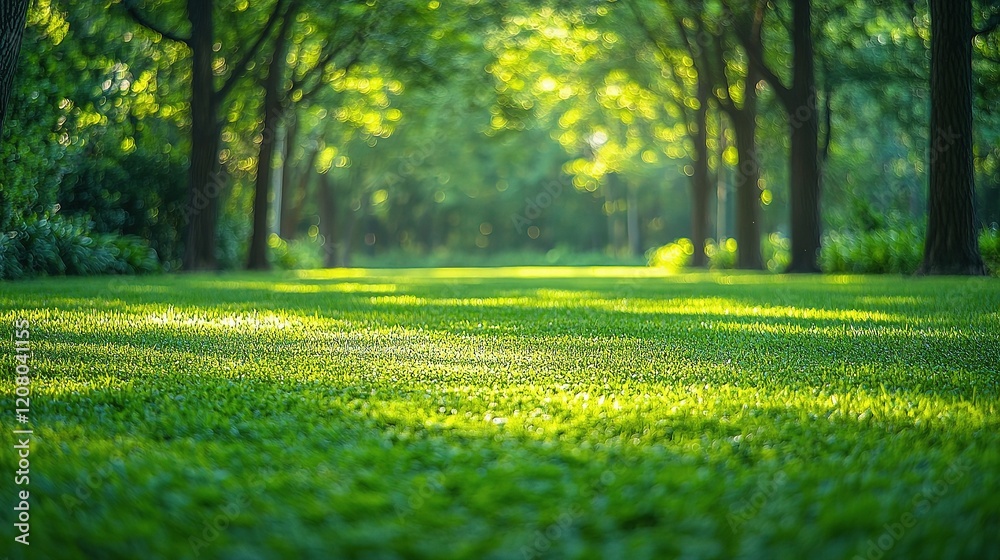 Lush Green Blurred Bokeh Background of a Tranquil Garden Park Lush Green Blurred Bokeh Background of a Tranquil Garden Park