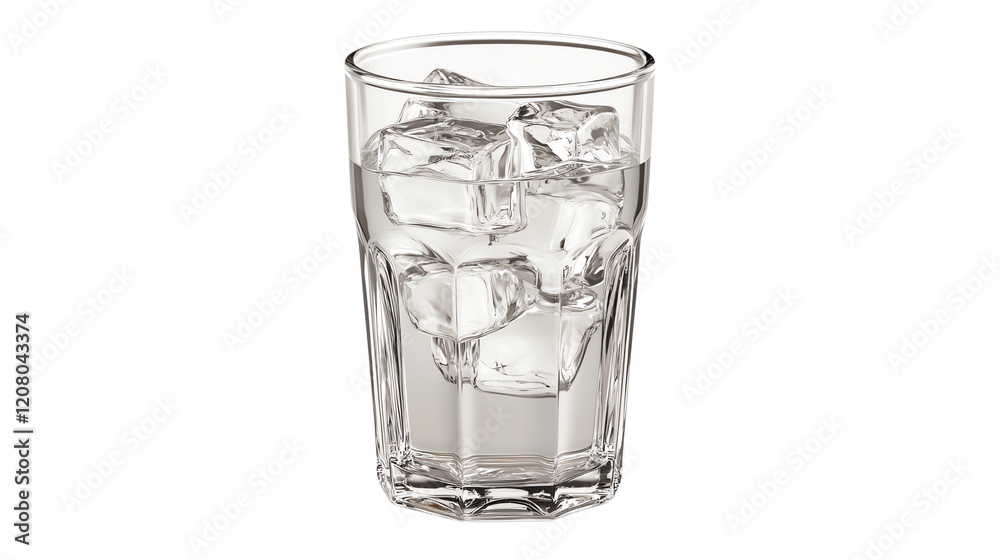 Refreshing glass of ice-filled water. isolated on transparent background. Refreshing glass of ice-filled water. isolated on transparent background.