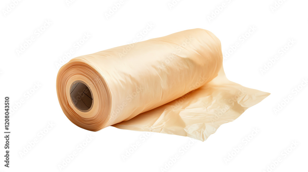 Fototapeta premium Roll of eco-friendly packaging material. isolated on transparent background. 