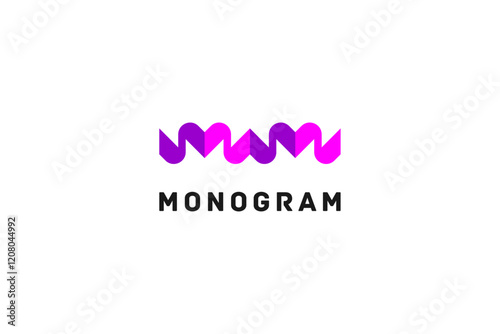 Template MWM monogram with band counterform