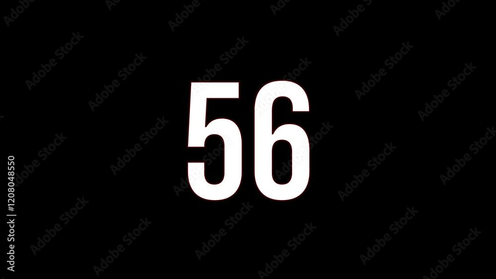 0 to 100 counting animation on black background. 0 to 100 counting animation on black background.