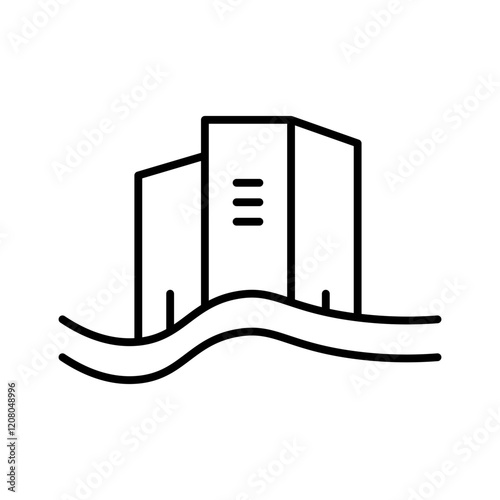 inundation line icon