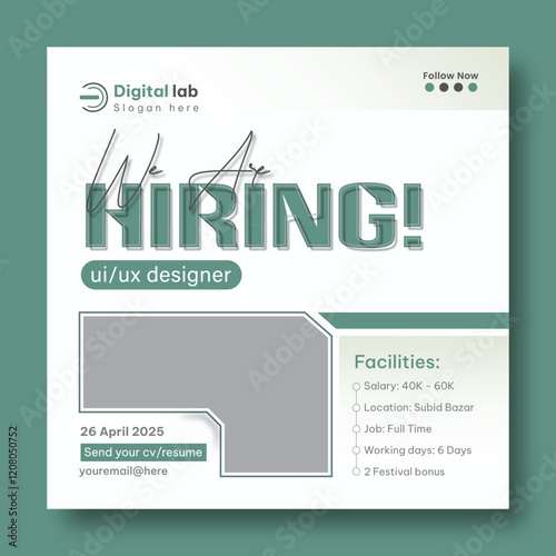Job hiring post or hiring social media post