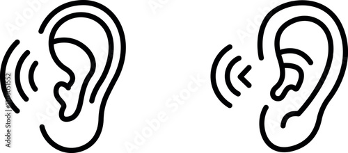 "Ear Hearing Icon - Representing Sound Perception and Auditory Function"
