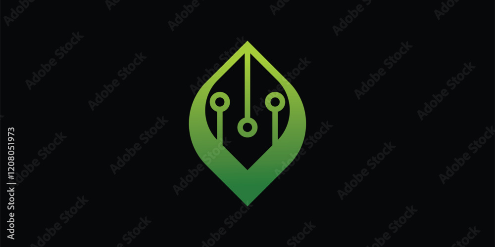 green technology stock icon illustration green technology stock icon illustration