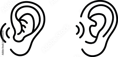 "Ear Icon - Representing Hearing and Sound Perception"