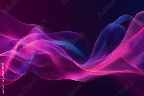 Futuristic Neon Waves with Glowing Abstract Curves, Vibrant Colors, and Digital Art Aesthetics for Modern Design and Dynamic Light Patterns