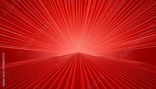 Bright red rays background. Generated image