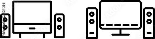"Home Theater Icon - Symbolizing Entertainment, Audio-Visual Systems, and Movie Experience"