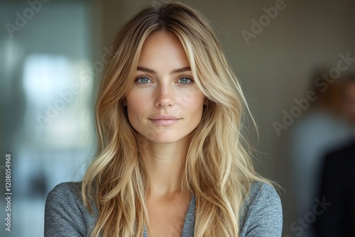 Confident Businesswoman in Modern Office Setting