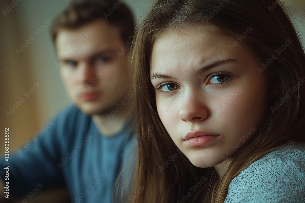 Generative AI Image of Family Couple in Conflict Highlighting Emotional Tension and Family Issues Generative AI Image of Family Couple in Conflict Highlighting Emotional Tension and Family Issues