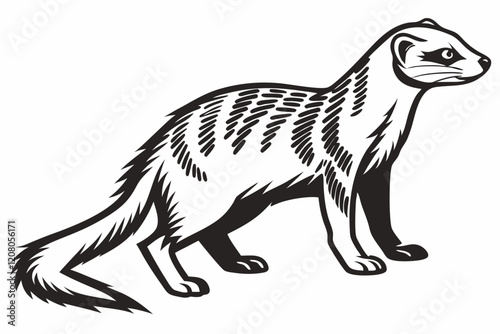  silhouette vector illustration of Mongooseisolated on white background