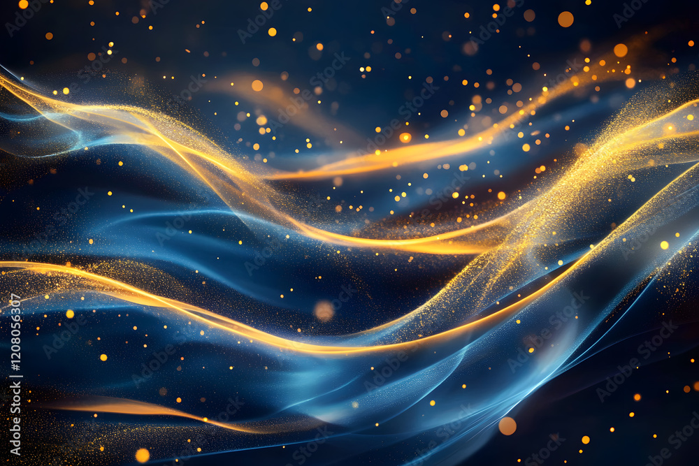 Abstract Blue Design with Flowing Shapes, Gradient Textures, and Futuristic Artistic Patterns for Modern Visual Appeal