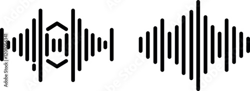 "Sound Waves Icon - Representing Audio Frequencies and Acoustic Vibrations"