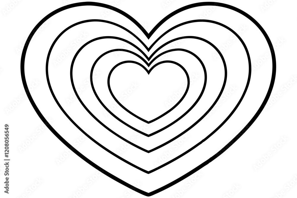 Layered Heart Line Art Pack for Designers Layered Heart Line Art Pack for Designers