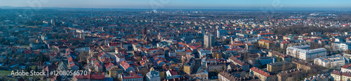 Ultra panorama of Tarnów with old town viewed from the east