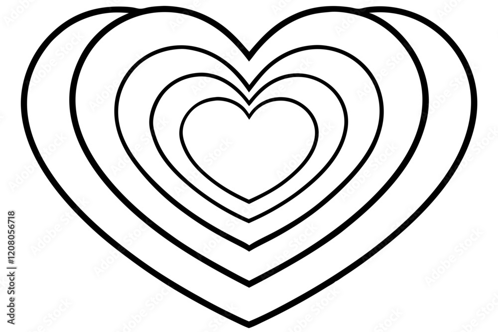 Layered Heart Line Art Pack for Designers Layered Heart Line Art Pack for Designers