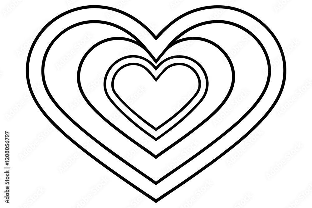 Layered Heart Line Art Pack for Designers Layered Heart Line Art Pack for Designers