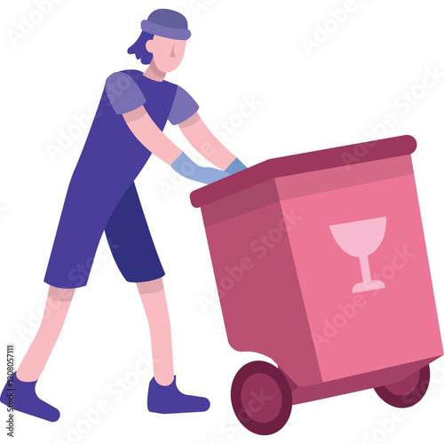 Trash recycle vector glass waste sorting icon
