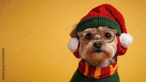 Holiday spirit colorful dog portraits