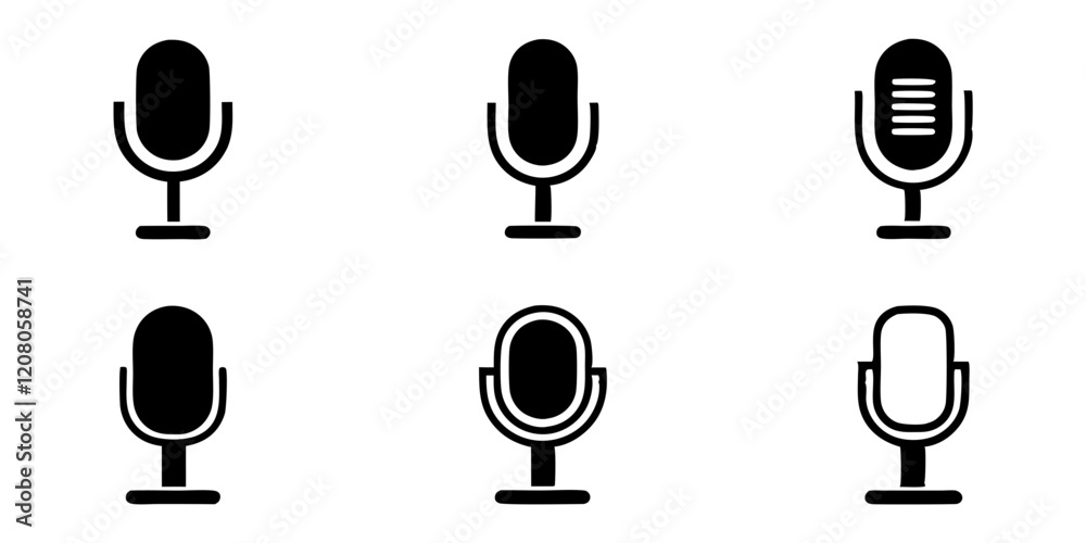Microphone Icons Set for Web and Mobile Use Microphone Icons Set for Web and Mobile Use