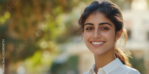 Smiling Young Woman Posing for Portrait