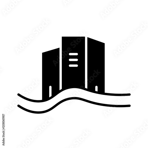 inundation glyph icon