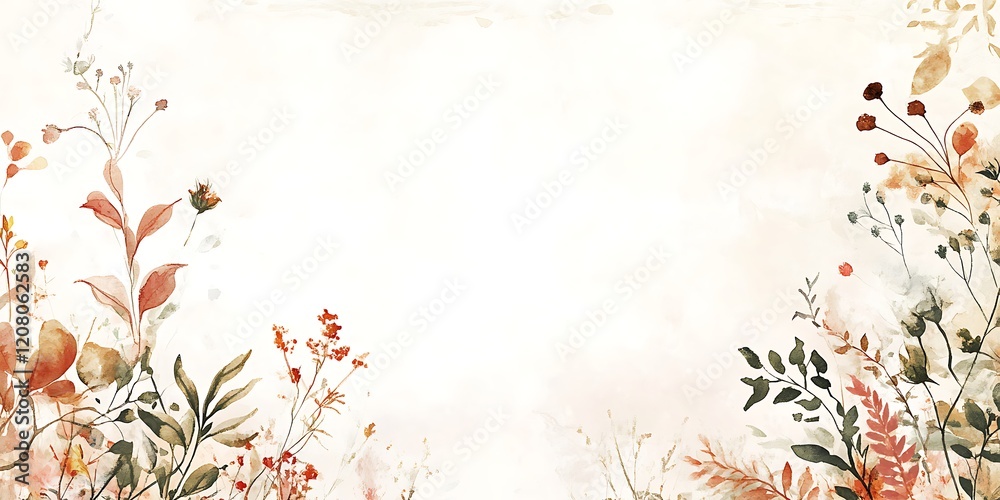 Watercolor illustration. Painted composition of flowers 
