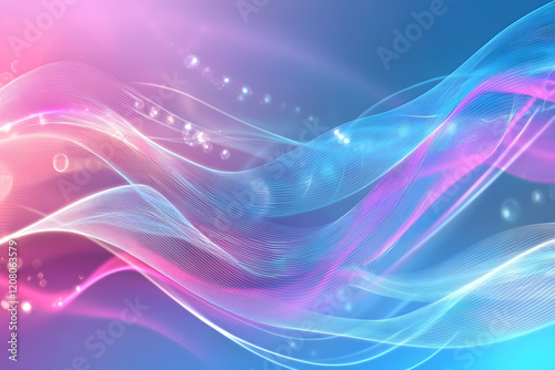 Futuristic Neon Waves with Glowing Abstract Curves, Vibrant Colors, and Digital Art Aesthetics for Modern Design and Dynamic Light Patterns
