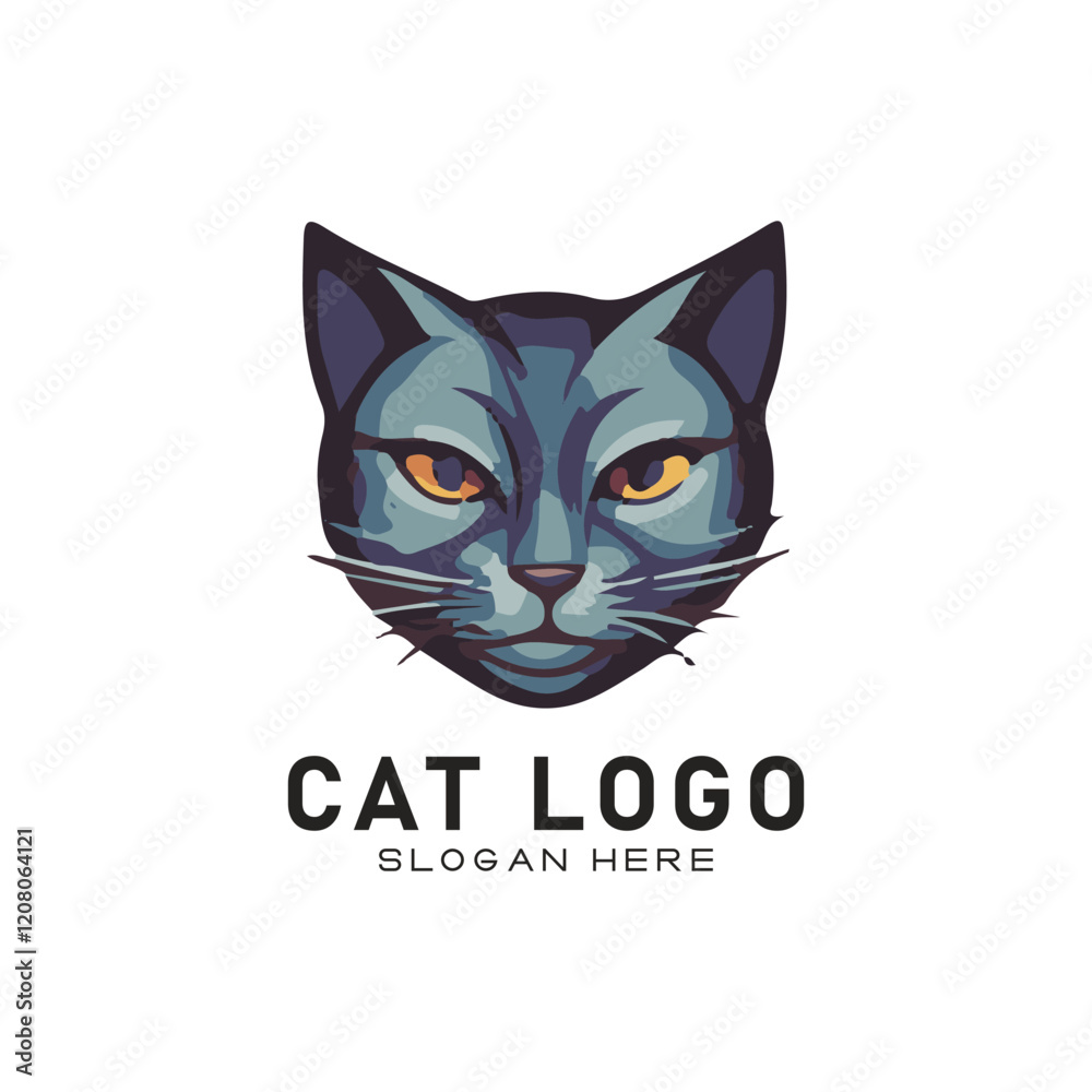 Fototapeta premium cute cate character vector logo design 