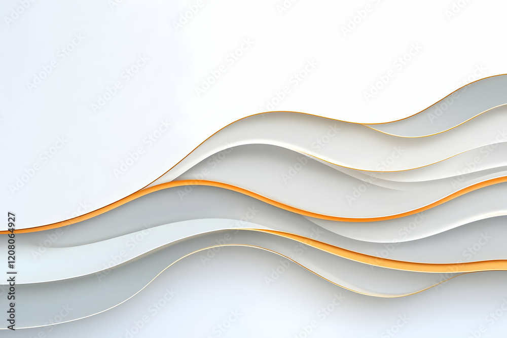 Obraz premium Abstract White Gold Wave Background Illustration