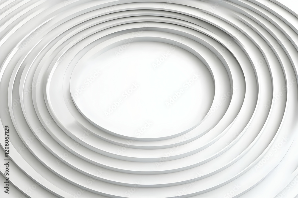 Obraz premium Abstract 3D White Circular Background