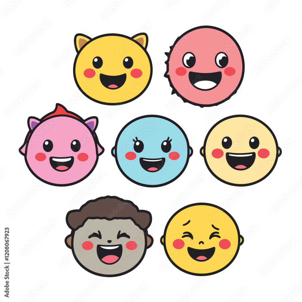 a set of four different faces with different expressions a set of four different faces with different expressions