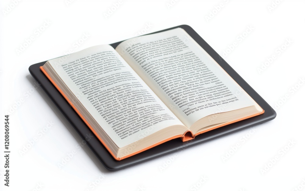 Reading journey open book on modern tablet digital space still life indoor knowledge exploration Reading journey open book on modern tablet digital space still life indoor knowledge exploration