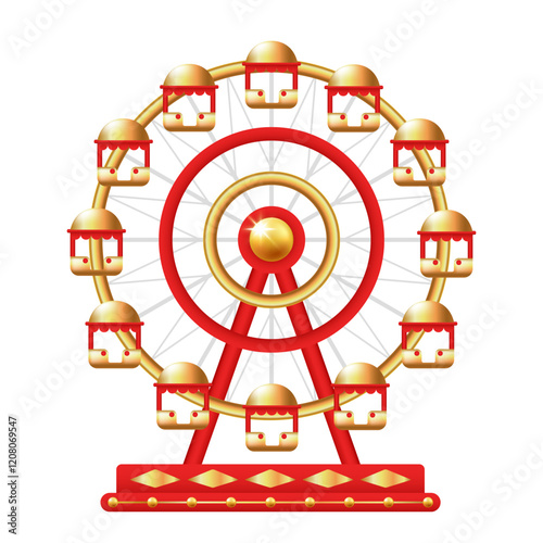 Ferris wheel. Vector clipart isolated on white background.