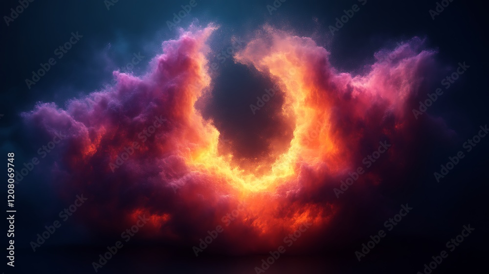 Fototapeta premium Fiery Cloud Formation Abstract Art Design