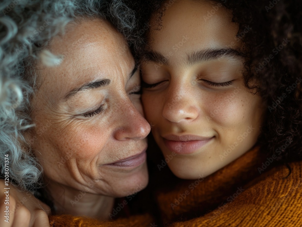 Obraz premium Motherly Embrace: A Moment of Love and Strength