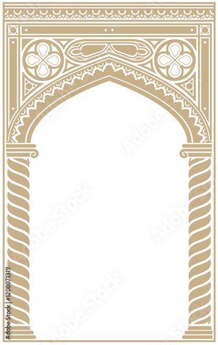 Ornamental carved arch in Indian or Arabic style