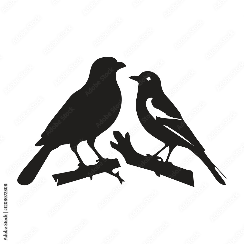 Obraz premium Bird silhouette vector icon logo. 