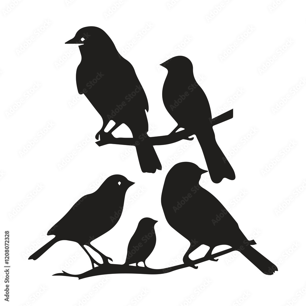 Obraz premium Bird silhouette vector icon logo. 