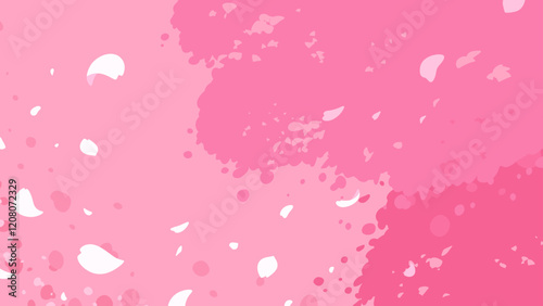 桜の花びらが舞う背景イラスト_ピンク_16:9