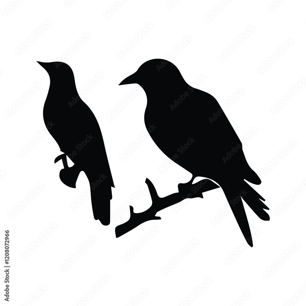 Obraz premium Bird silhouette vector icon logo. 