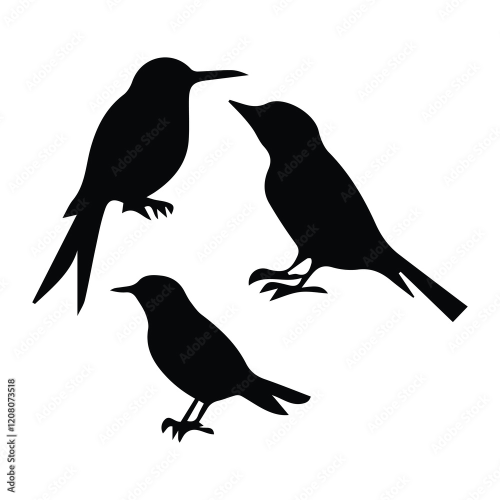 Obraz premium Bird silhouette vector icon logo. 
