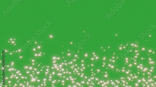 Golden hearts particles in seamless loop float and shimmer overlay on green screen chroma key background animation 4k visual effect. Elegant romantic looped animation. Love, wedding, Valentine's Day.