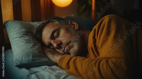 Serene Sleep - Man in Comfortable Pajamas