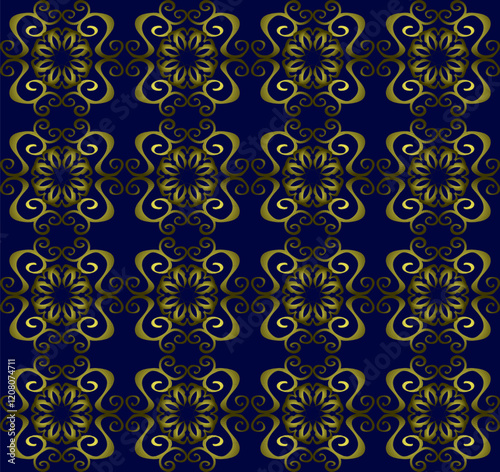 Wallpaper Mural Beautiful abstract seamless pattern on blue background Torontodigital.ca
