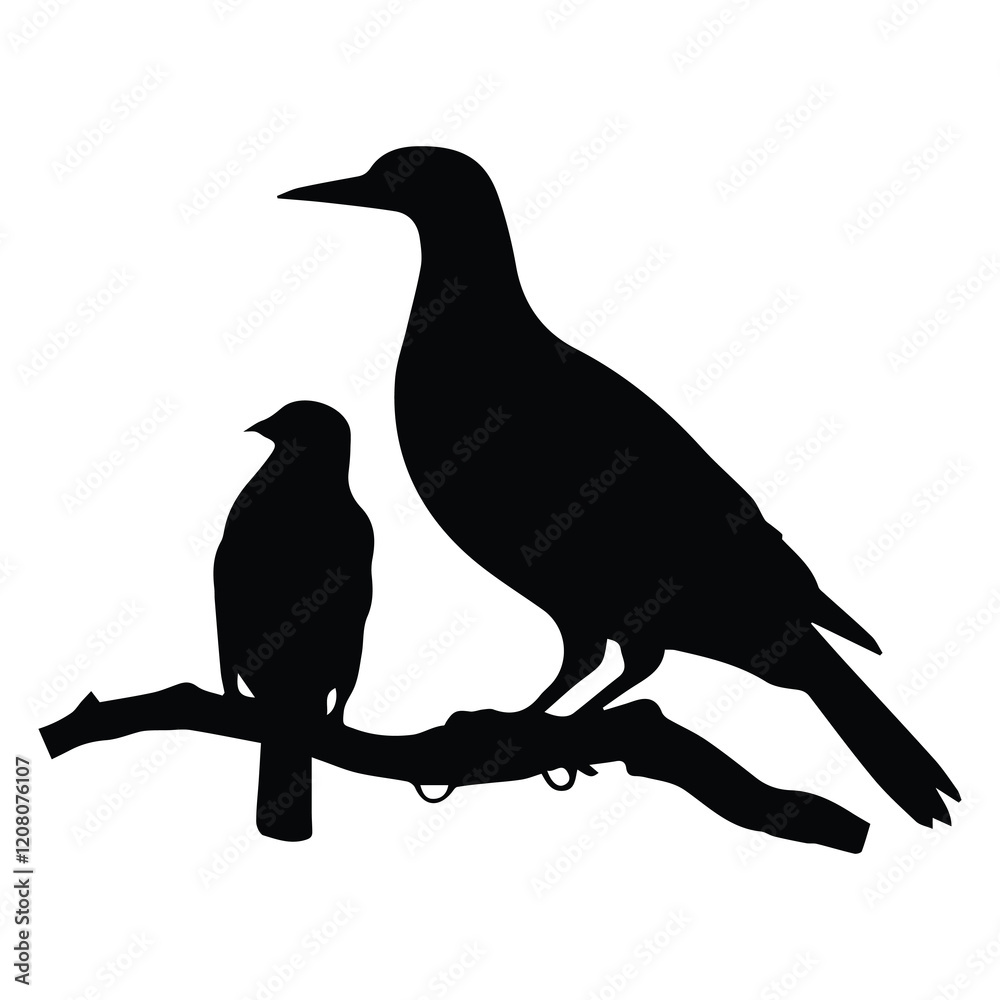 Fototapeta premium Bird silhouette vector icon logo. 
