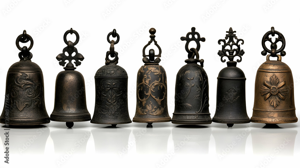 Isolated bell collection on a clear or white background Isolated bell collection on a clear or white background