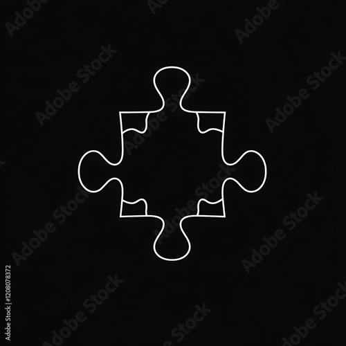Puzzle Piece Icon Representing Solutions and Perfect Fits for Creative Projects, Conceptual Design, Problem Solving, and Strategic Planning in Modern Graphics