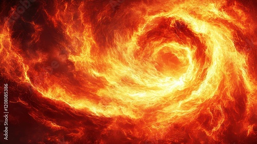 Abstract fiery vortex swirling chaos